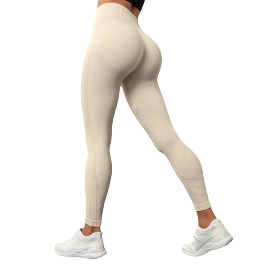 Seamless High Waist Breathable Beige Leggings