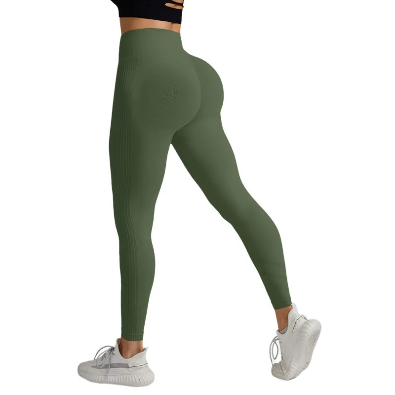 Seamless High Waist Breathable Argentine Green Leggings